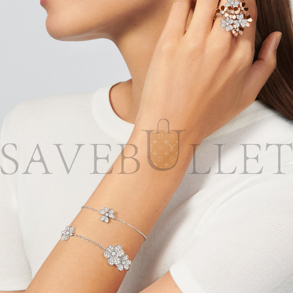 v*n cl*f arpels frivole bracelet, mini model - white gold, Di*m*nd  vcarp3w200